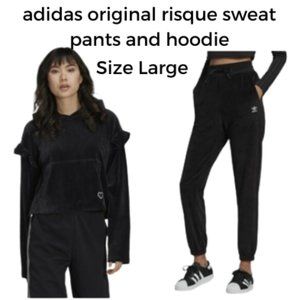 NWT | 2 PC SET | adidas Originals Relaxed risque sweatpants & hoodie | Large